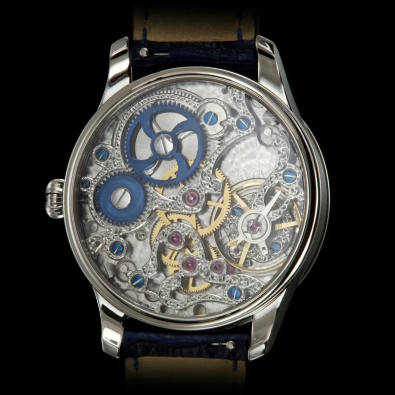 Kudoke Mysticum skeletonized Unitas 6498 movement back view