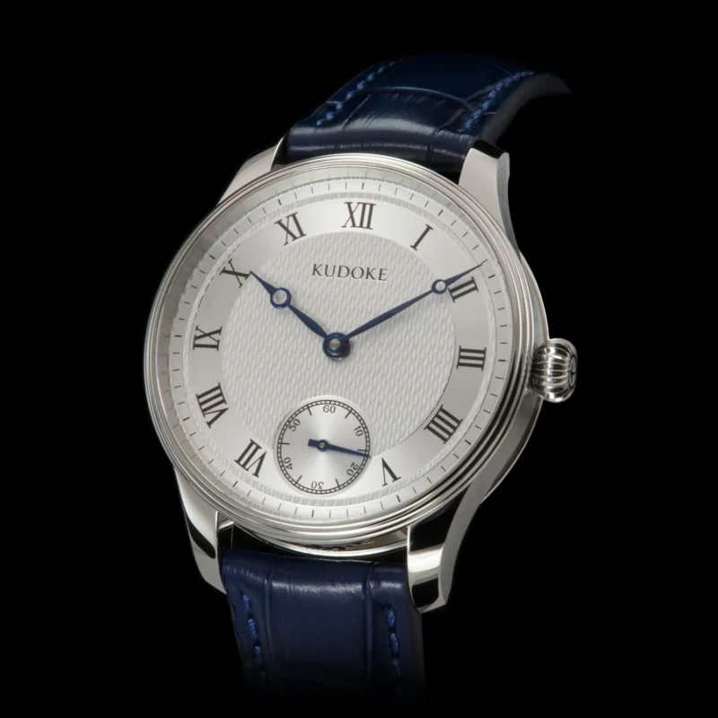 Kudoke Classic Kudoke Classic 41mm stainless steel German manual winding watch with leather strap and onion crown