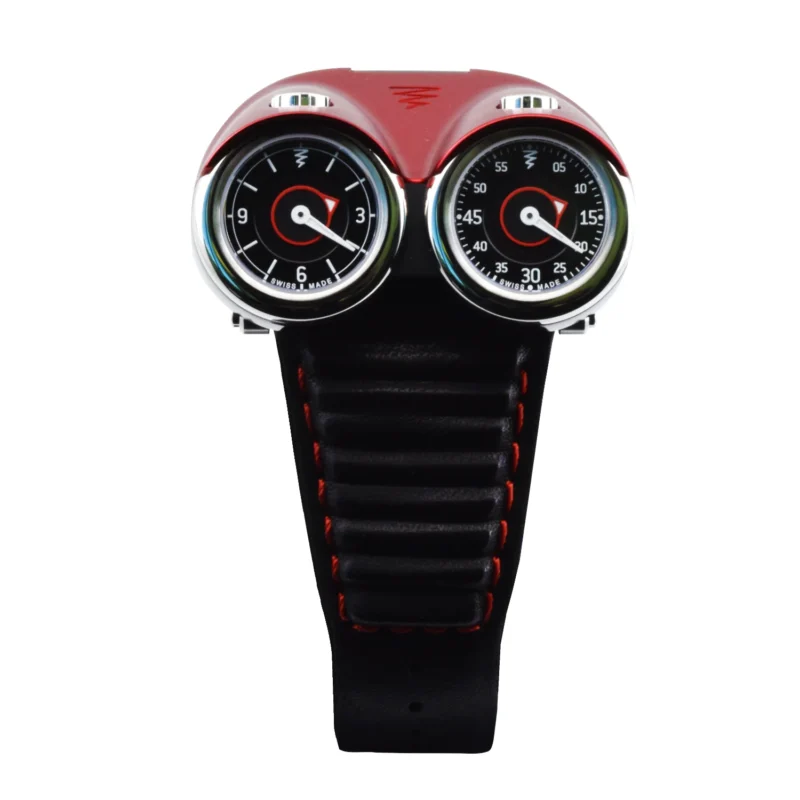 Azimuth Twin Turbo – Red Aluminium | VAQT Horology