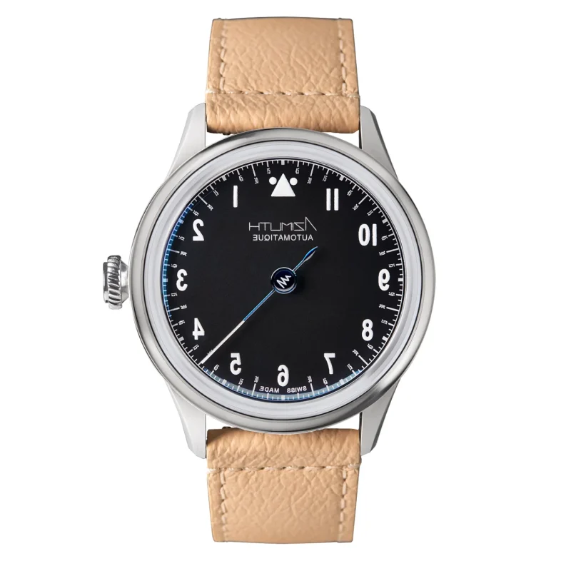 Azimuth Back-in-Time Series 2 – Single-Hand Enamel Beige | VAQT Horology