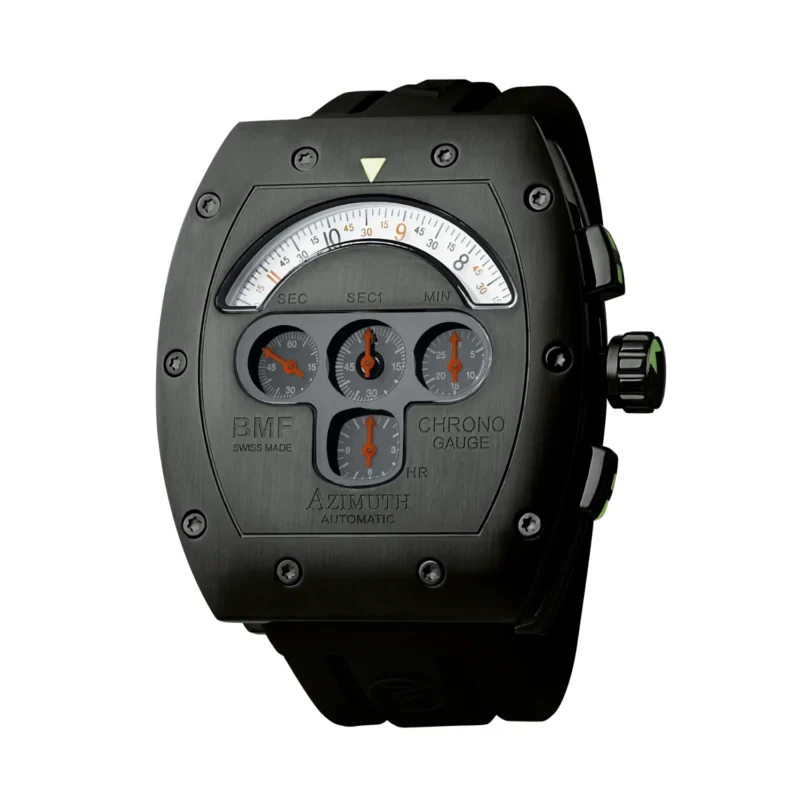 Mecha-1 Chrono Gauge BMF – Black Dial PVD Azimuth Mecha-1 Chrono Gauge BMF – Black Dial PVD | VAQT Horology