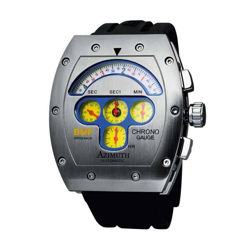 Azimuth Mecha-1 Chrono Gauge BMF – Yellow Dial Stainless Steel | VAQT Horology