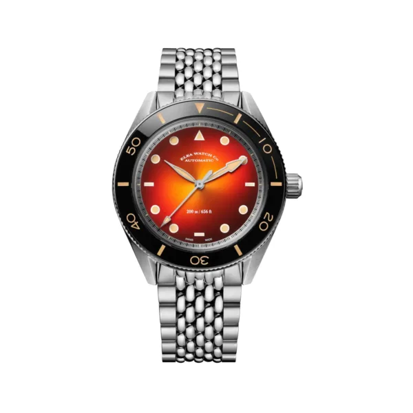 ELKA Arinis AF03W-1002 Swiss automatic dive watch with gradient amber dial and black ceramic bezel