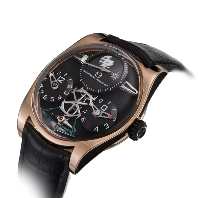 Emmanuel Bouchet Complication One Contrast - Rose Gold Black front angled view