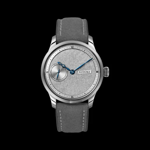 Kudoke 1 Tremblage - White Rhodium with textured tremblage dial and blued steel hands