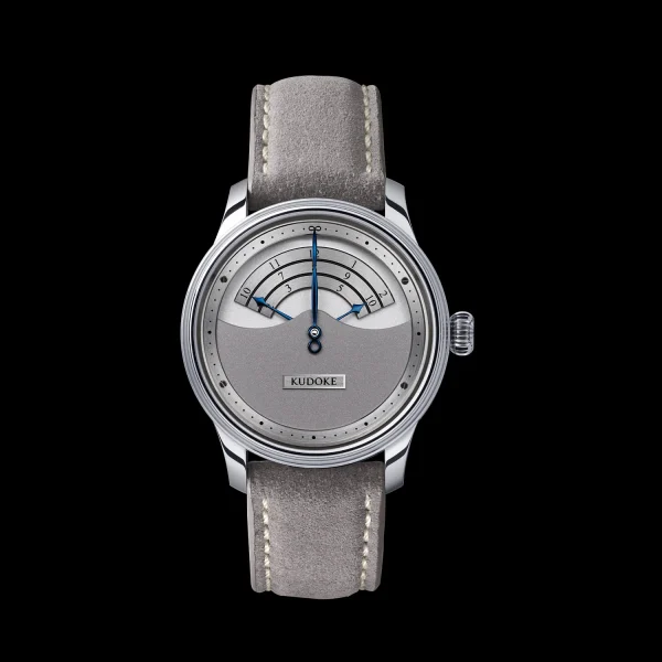 Kudoke 3 - Rhodium dial with three-arm hour hand and blued steel minute hand