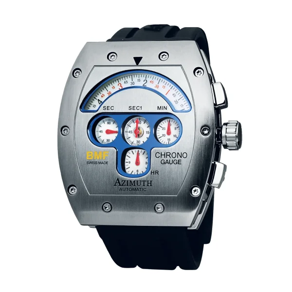 Azimuth Mecha-1 Chrono Gauge BMF – White Dial Stainless Steel | VAQT Horology